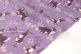 DEADSTOCK Japanese Fabric Woodland Creatures II - lilac - 50cm